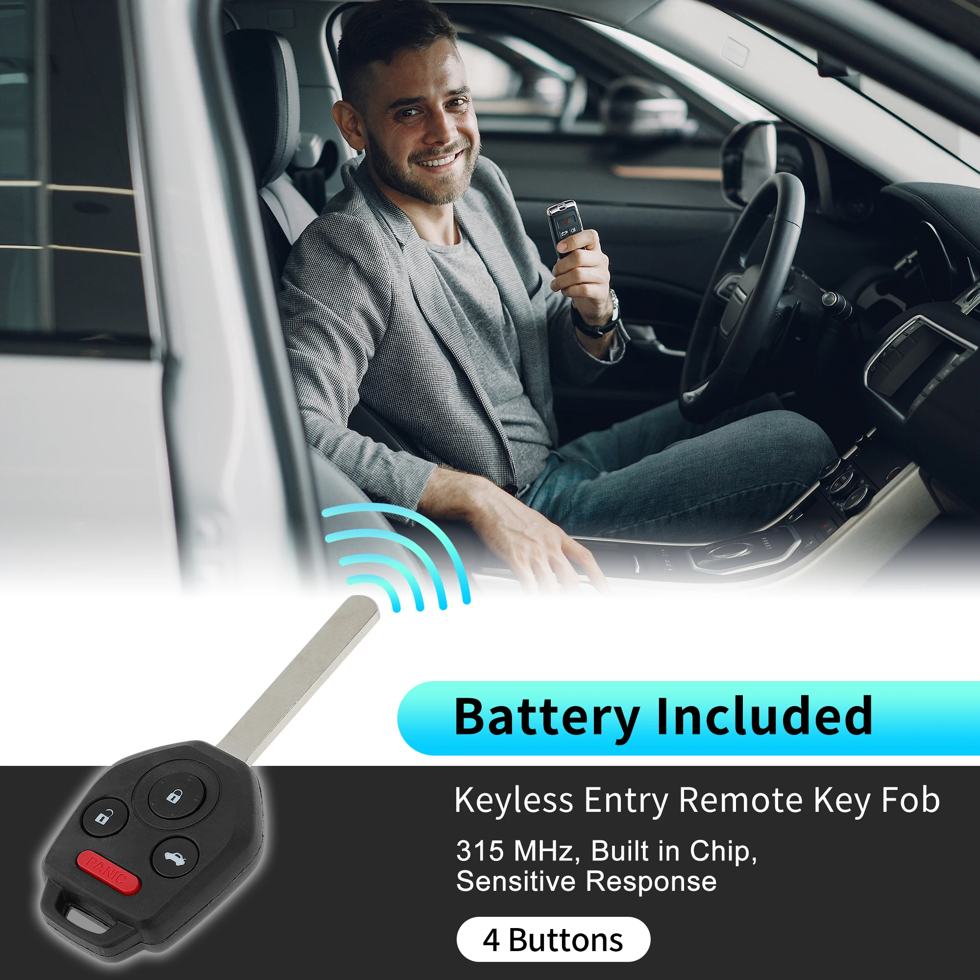 UXCELL CWTWB1U811 315MHz Keyless Entry Remote Key Fob for Subaru Legacy Outback 11-14