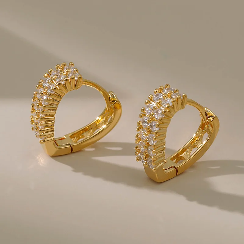 Farbige Ohrringe mit Zirkoneinlage und High-End-Feeling, schlichtes und klassisches Basic-Design, kreisförmige Ohrringe, Dopamin-Ohrschnalle