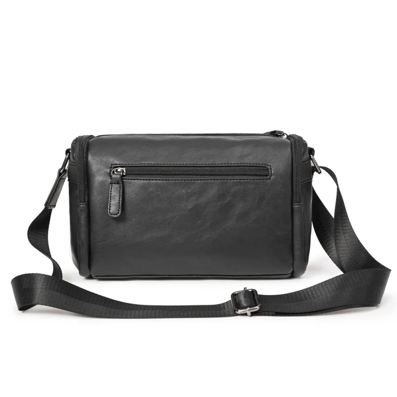 Business Black Men's Shoulder Bag Outdoor Casual Man Crossbody Messenger Bag PU Leather Sling Bag Male Small Square Bag