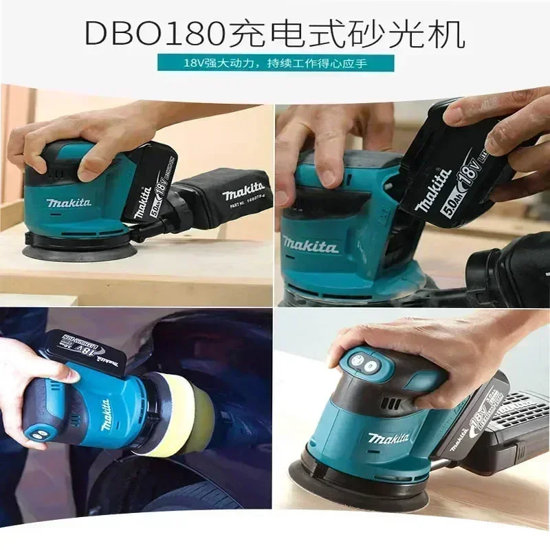 Makita DBO180Z Lithium-Ionen 18 V kabellose wiederaufladbare Scheibe, Exzenterschleifer, Holzbearbeitung, Schleifkitt, Polieren, nacktes Werkzeug