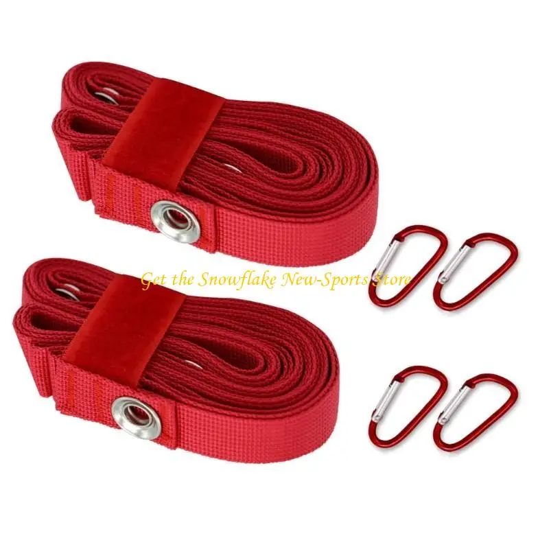 E56D 2set Nylon Extension Cord Rope Camping Tent Canopy Extension Belt Lanyard Hangers with 2 Carabiner Outdoor Clothesline