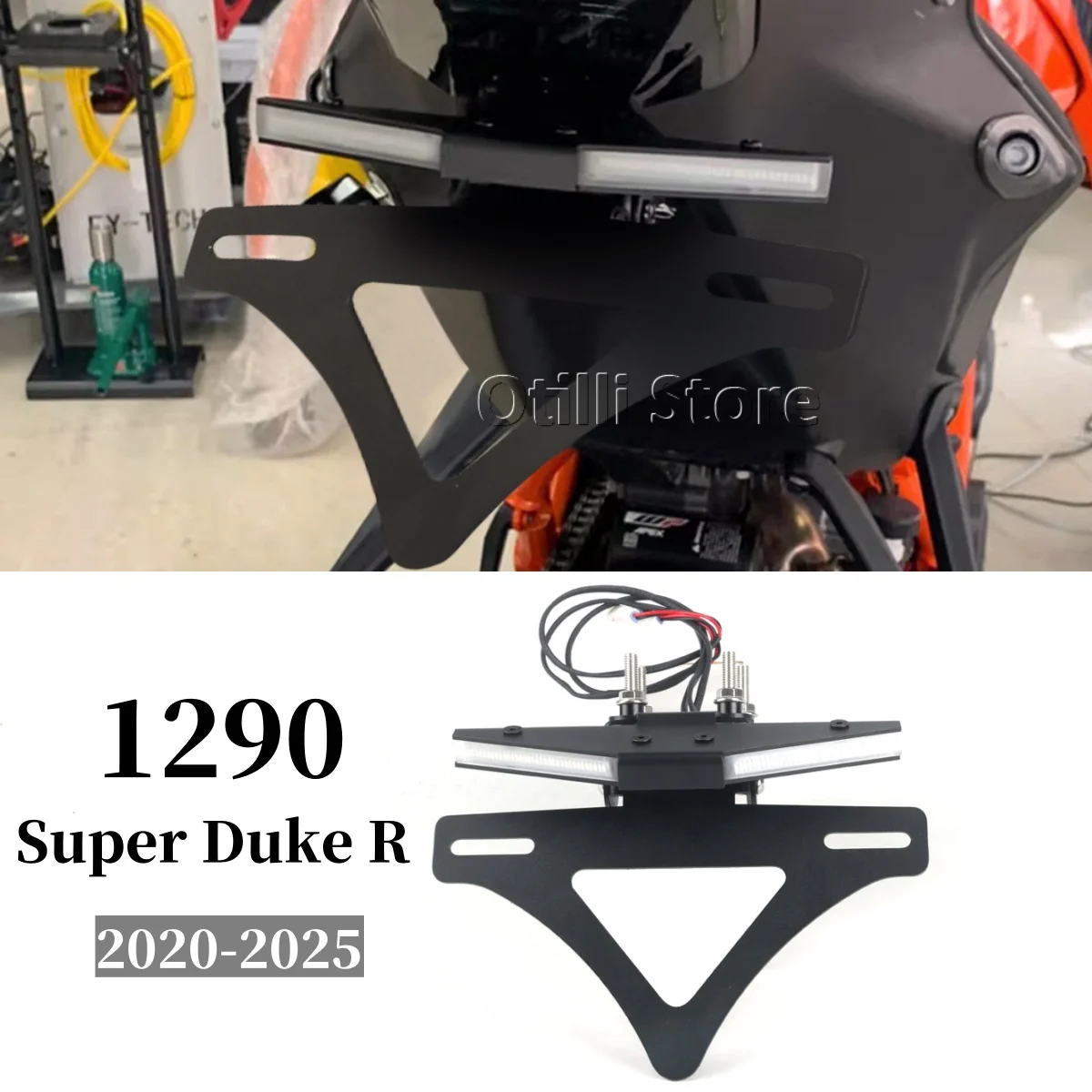 

For KTM 1290 Super Duke R 2020-2025 Motorcycle Rear Short Tail Stock License Plate Holder Tailstock Bracket Integrated LED Light