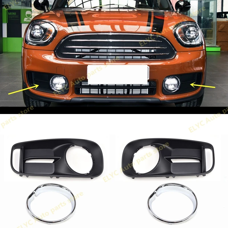 

For BMW MINI Countryman F60 2015 2016 2017 Front Bumper Fog Light Frame Fog Lamp Cover Plating Frame Car Accessories