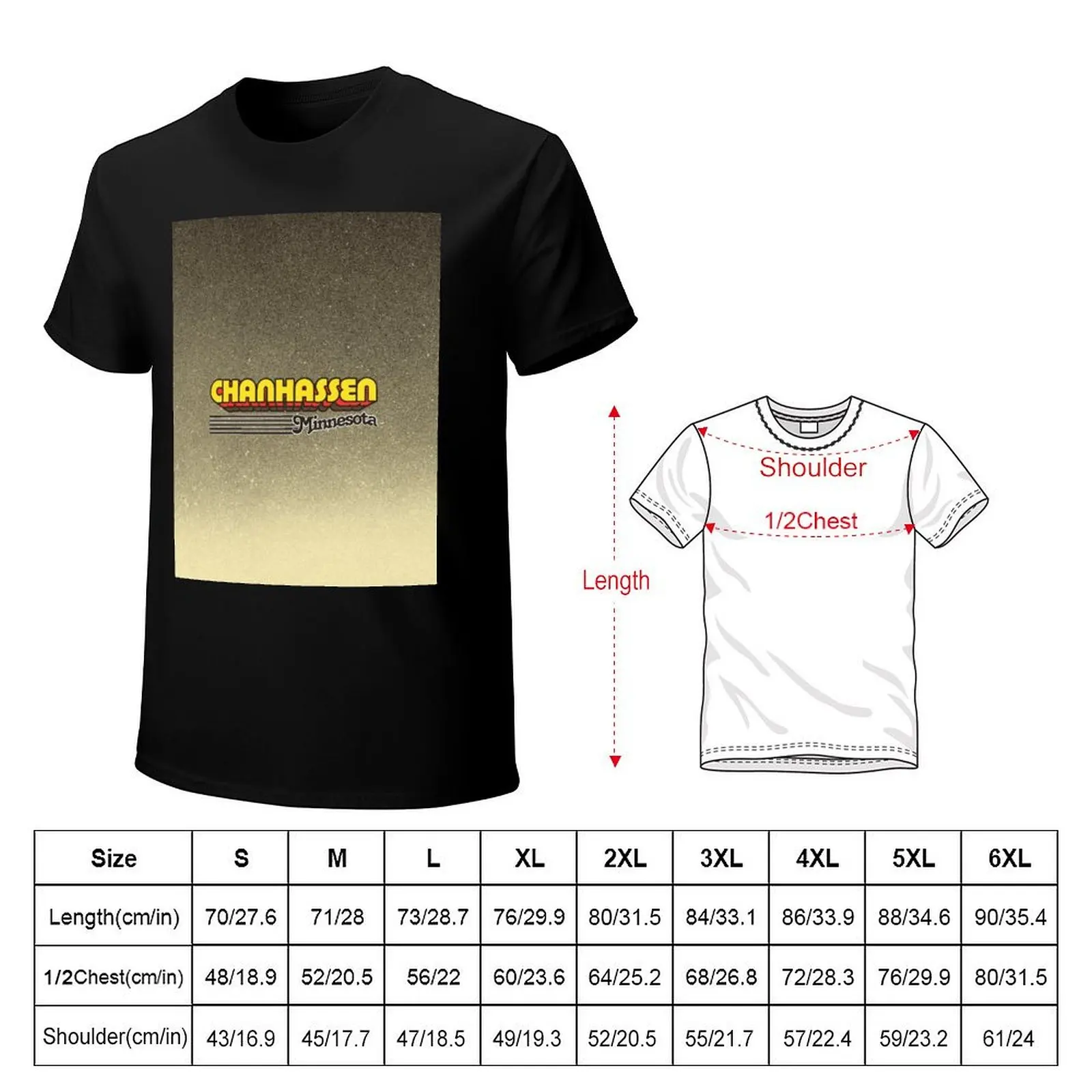 Chanhassen, Minnesota Retro Stripes T-Shirt Sports Casual Short Sleeve Cotton Tee
