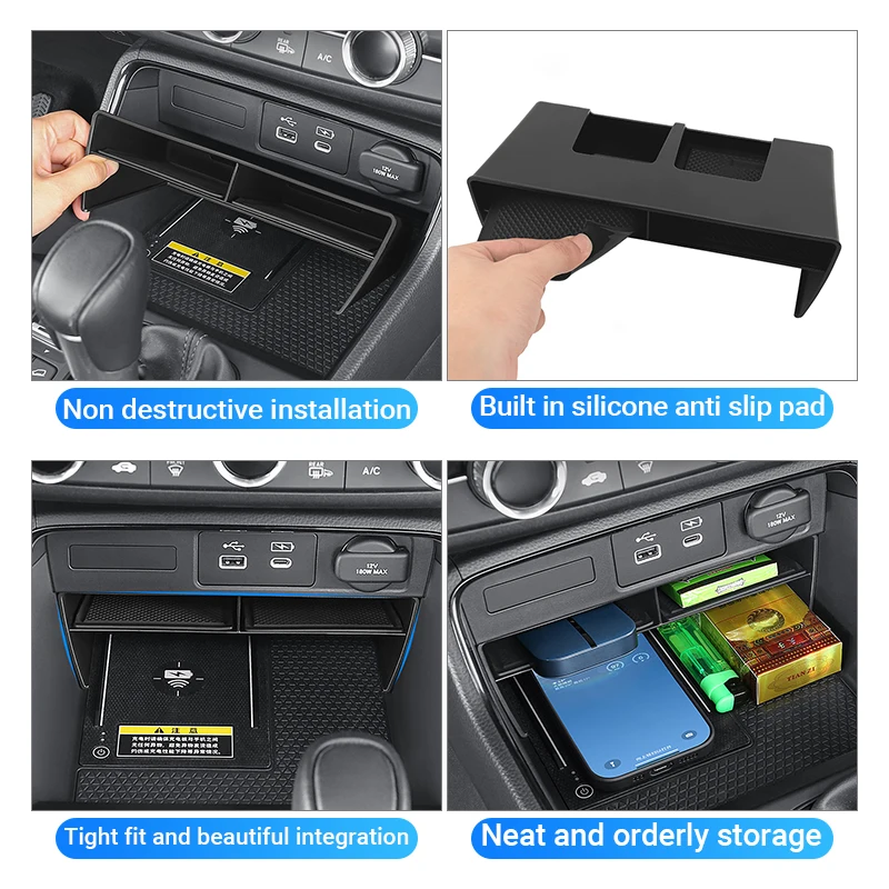 Para Honda CR-V CRV CR V 6th Gen 2023 2024 2025 plástico ABS compartimento de almacenamiento de apoyabrazos de Control Central de coche accesorios de organización