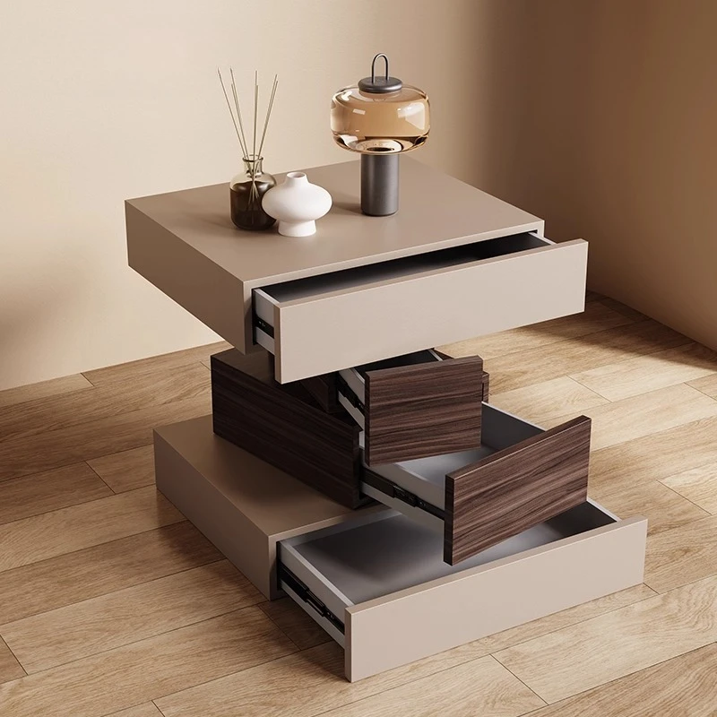 الشمال الحديثة طاولة السرير الصغيرة الخشب المخفية تخزين غريب الكبار الجانب منضدة درج طاولة آمنة دي Chevet الأثاث