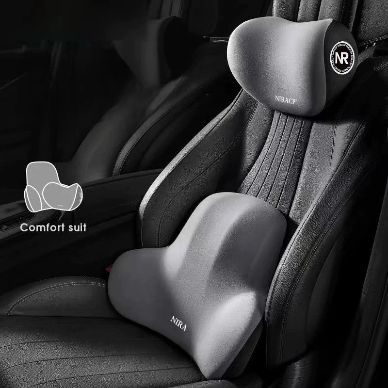 Memory-Schaum Auto Nacken- & Lendenstützkissen, Universelles Nackenkissen & Taillenkissen für Autositze, Komfortables Auto-Innenausstattungszubehör