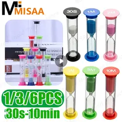 6 Pieces/set Hourglass 30S/1/2/3/5/10 Minutes Sand Table Children Brushing Teeth Cooking Home Garden Decoration Clock Timer