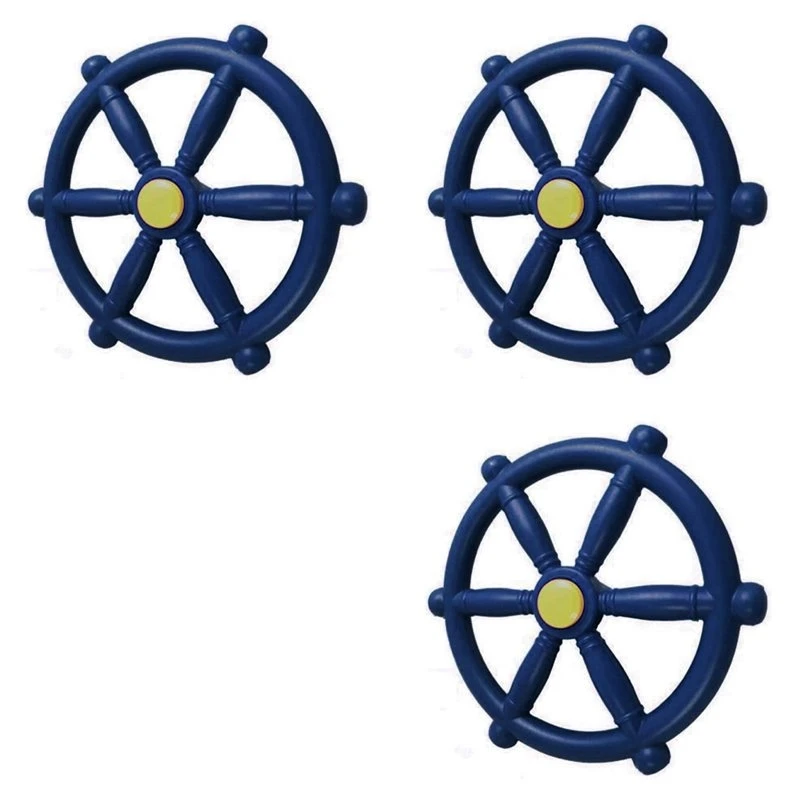 [new-abkg】-3x-kids-playground-steering-wheel-swingset-steering-wheel-attachment-pirate-ship-wheel-blue