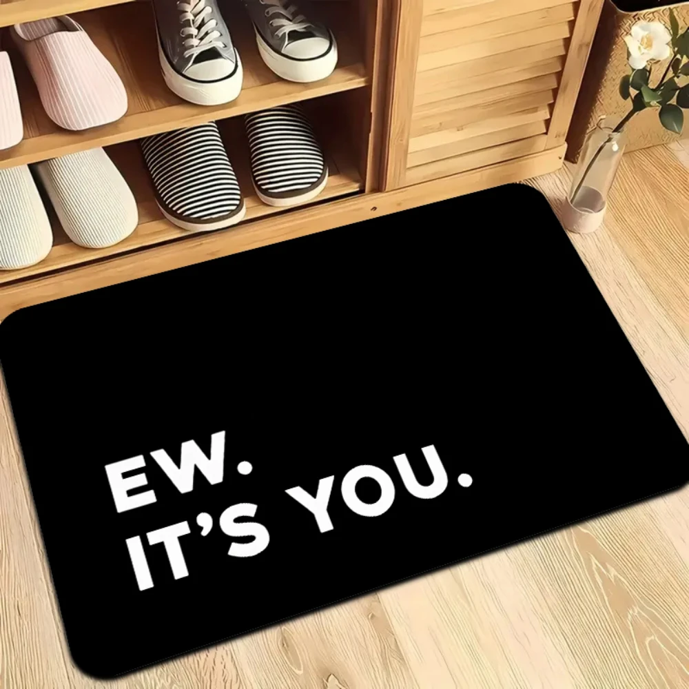 Novelty Indoor Decor Mat funny slogan mistletoe gesture welcome print indoor entry kitchen hallway pet area home decor floor Mat