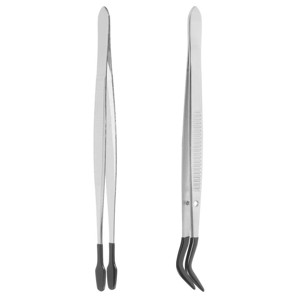 2 Stücke Edelstahl Handwerk Pinzette Stempel Sammler Werkzeuge Leichte Komfortable Grip Make-Up Wimpern Applikator Präzision Zange