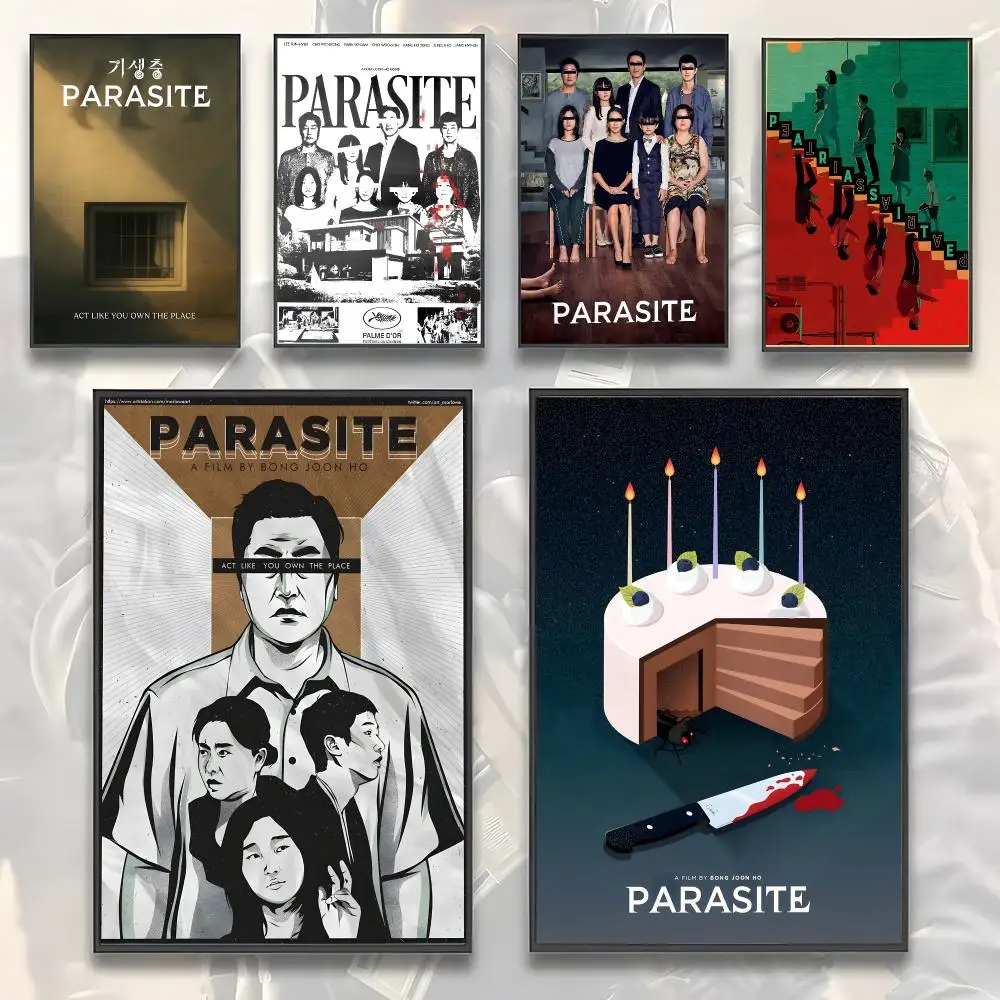 Dark comedy thriller Movie P-Parasite Poster Home Living Bed Room Bar Hallway Sticky Wall Art Printing Aesthetic Decor
