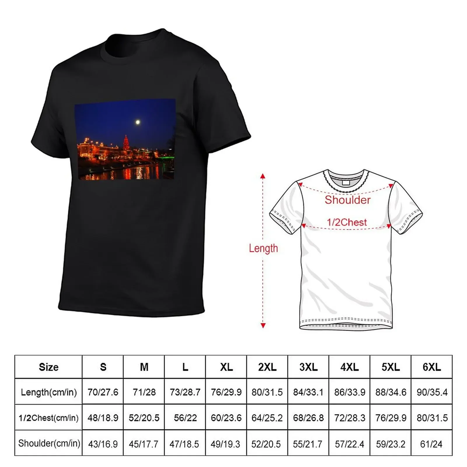 Full Moon over the Country Club Plaza in Kansas City T-Shirt blanks vintage anime shirt anime customs black t-shirts for men