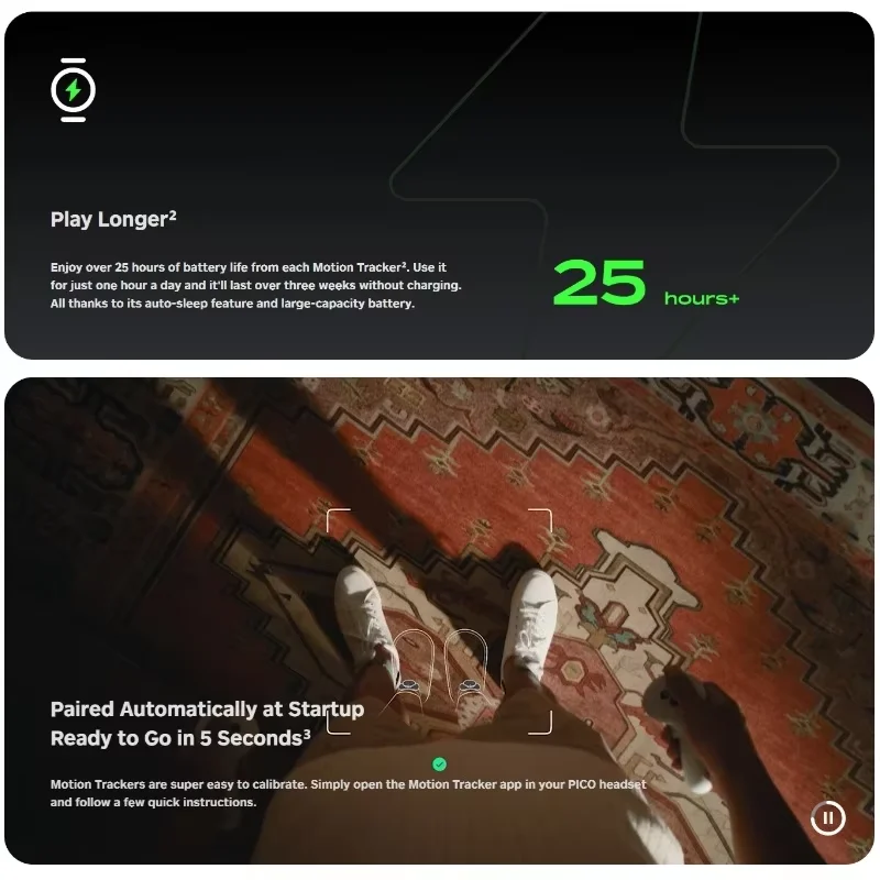 ❤   PICO Motion Tracker 2.0 إصدار اليد والقدم التقاط حركة كامل الجسم تتبع الحركة 6DoF AI تتبع VRCHAT SteamVR