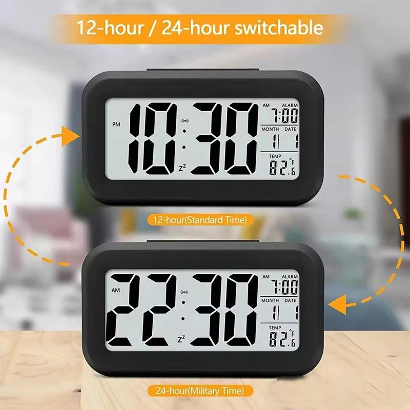 Silent Smart Alarm Clock Electronic Watch Desk Digital Bedroom Decoration Table And Accessory Hour Led Awakening Light Consumer