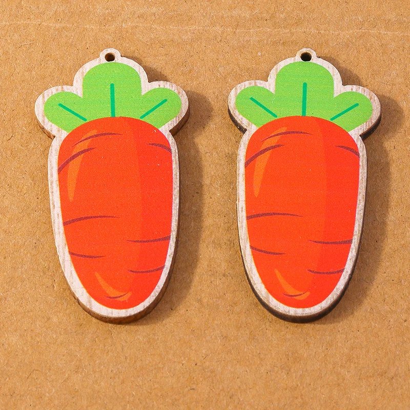 10 pcs Wooden Easter Egg Bunny Pendant Charms for Jewelry Making Earrings Necklace DIY Accessories Supplies