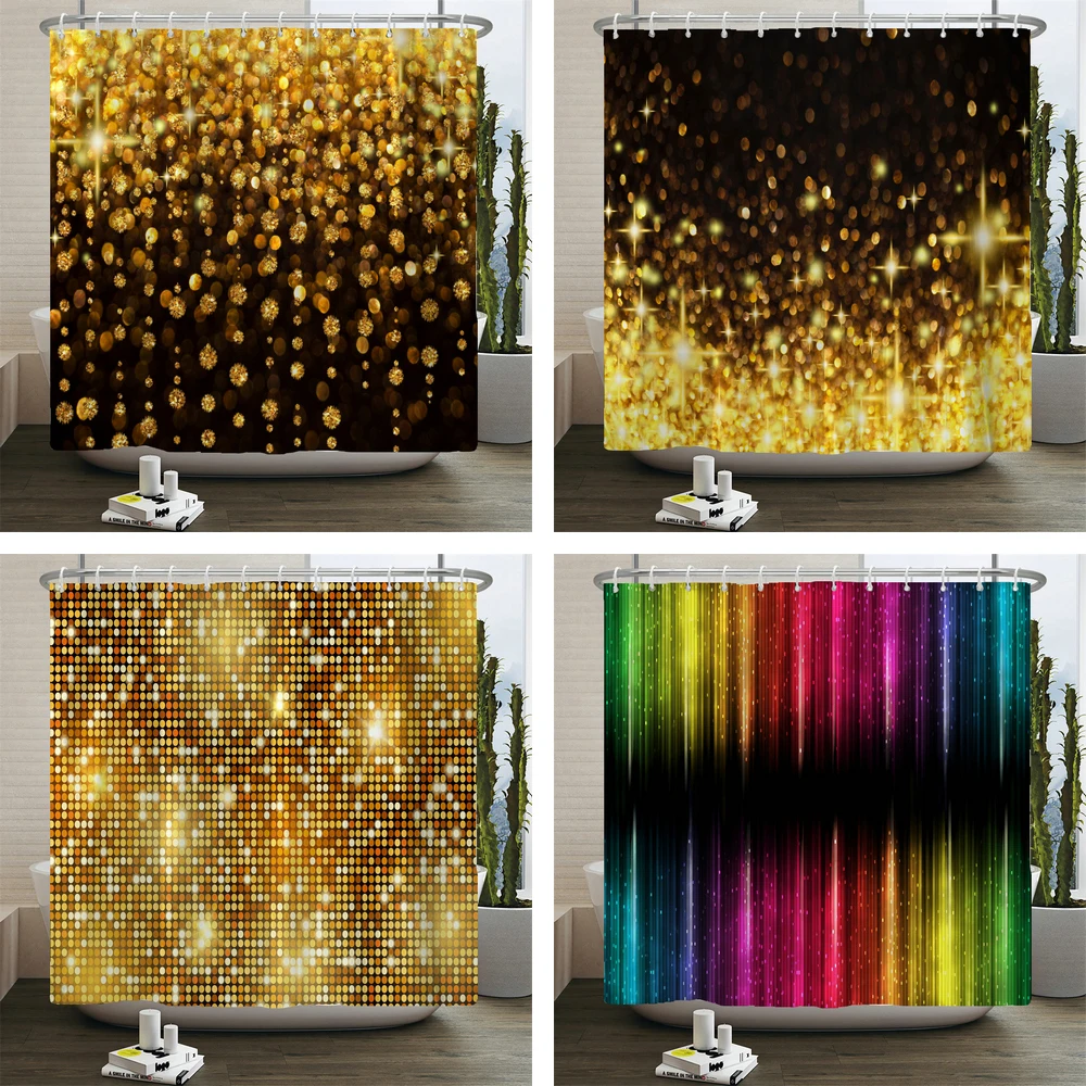 

Golden Dream Printing Shower Curtain for Bathroom Waterproof Curtain with Hooks Creative Personality Holiday Decorative Curtains