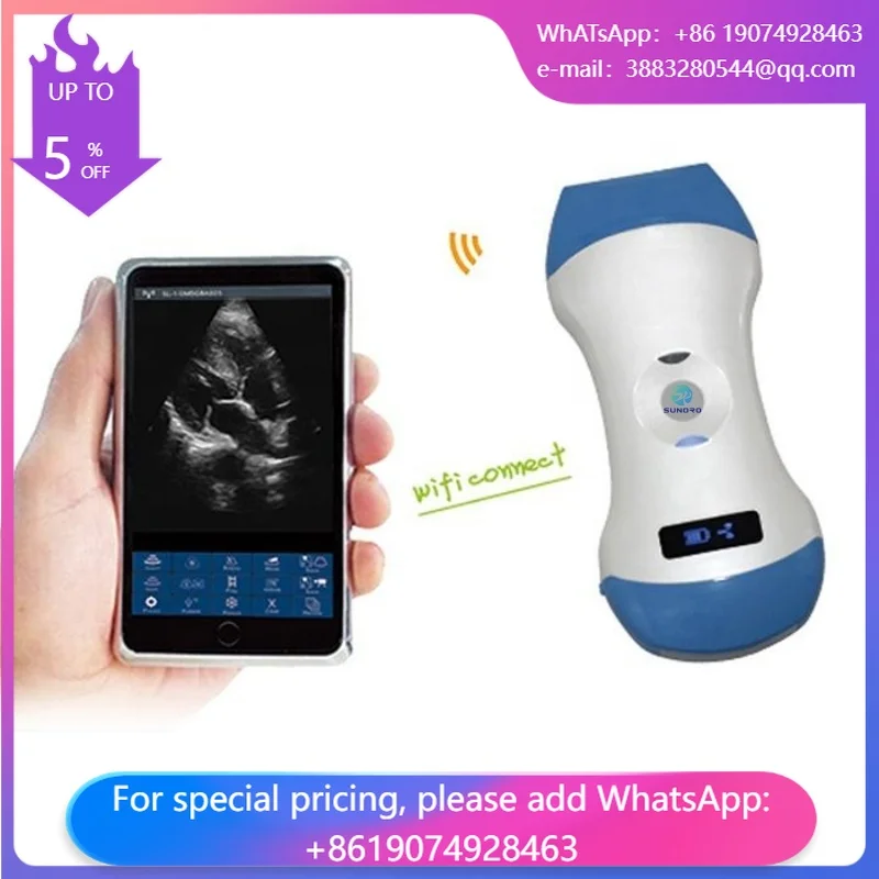 Wireless 3 In 1 Wifi Handheld Color Ultrasound Instruments Color Dual-head Ultrasonic Probe Ultrasound