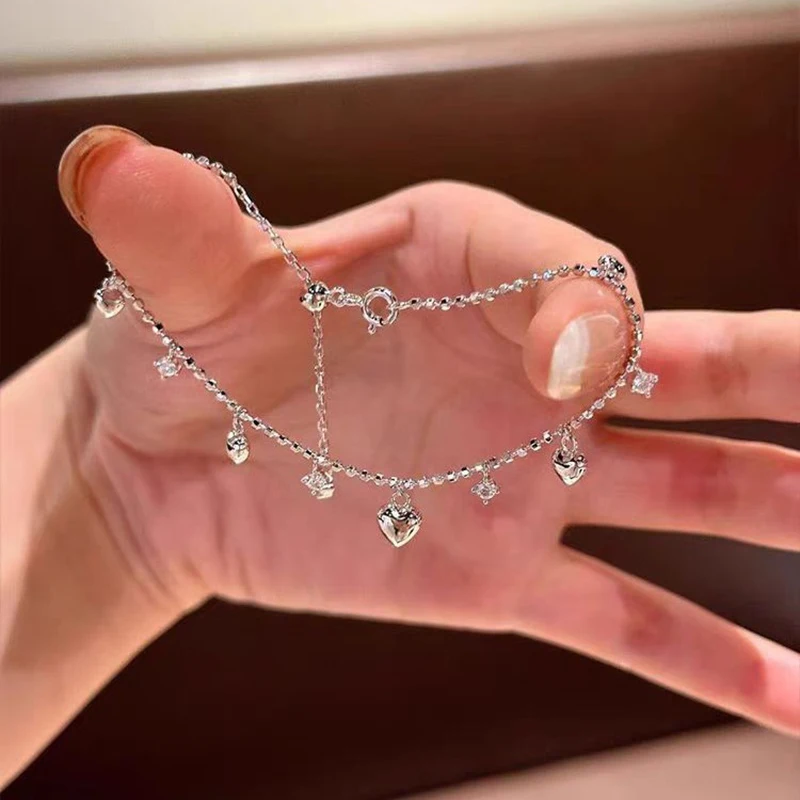 Neues Herz-Armband aus 925er-Sterlingsilber, personalisierbar, einfacher Charme, Damen-Armband, Geburtstagsgeschenk für Freunde, exquisiter Schmuck