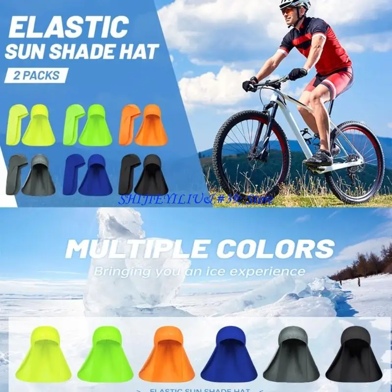E21F Work Helmet Neck Shade Cooling Breathable Elastic Cap Liner 2Pcs with Extended Flap for Outdoor Activity and Jobs