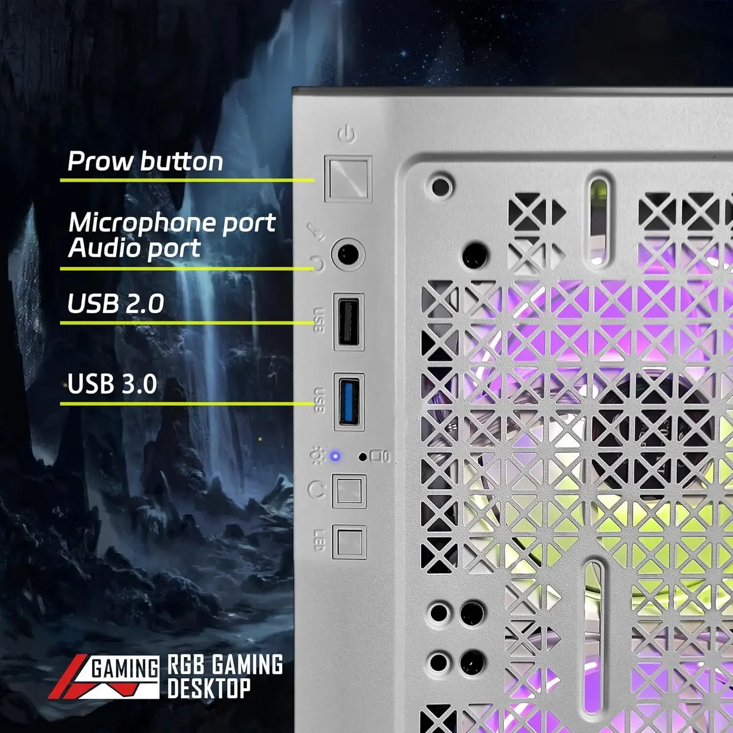 كمبيوتر مكتبي للألعاب من Stgaubron، AMD Athlon 3000G 3.5G، Radeon RX 580 GDDR5، 16G DDR4، 1T SSD، 600M Wifi، BT 5.0، RGB Fan X