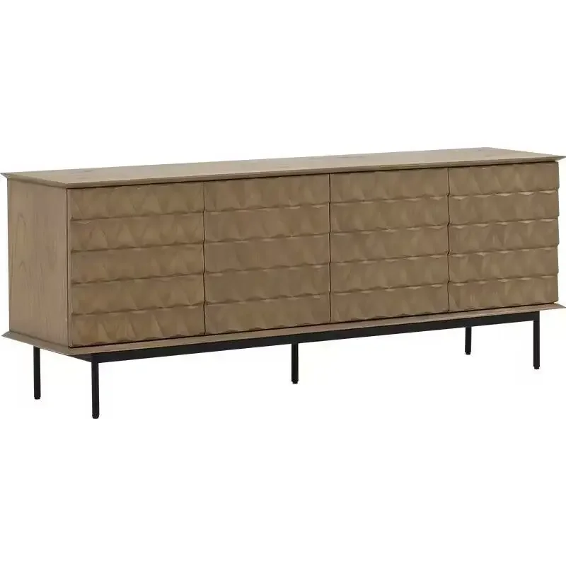 

Nordic solid wood dining side cabinet wabi wind solid wood simple tea cabinet designer living room bedroom locker TV cabinet