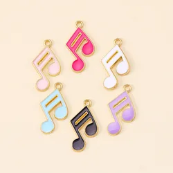 12Pcs 16*22mm New Enamel Charms Cute Musical Note Pendant For Handmade Jewelry Making Earrings Bracelets DIY Accessories Craft