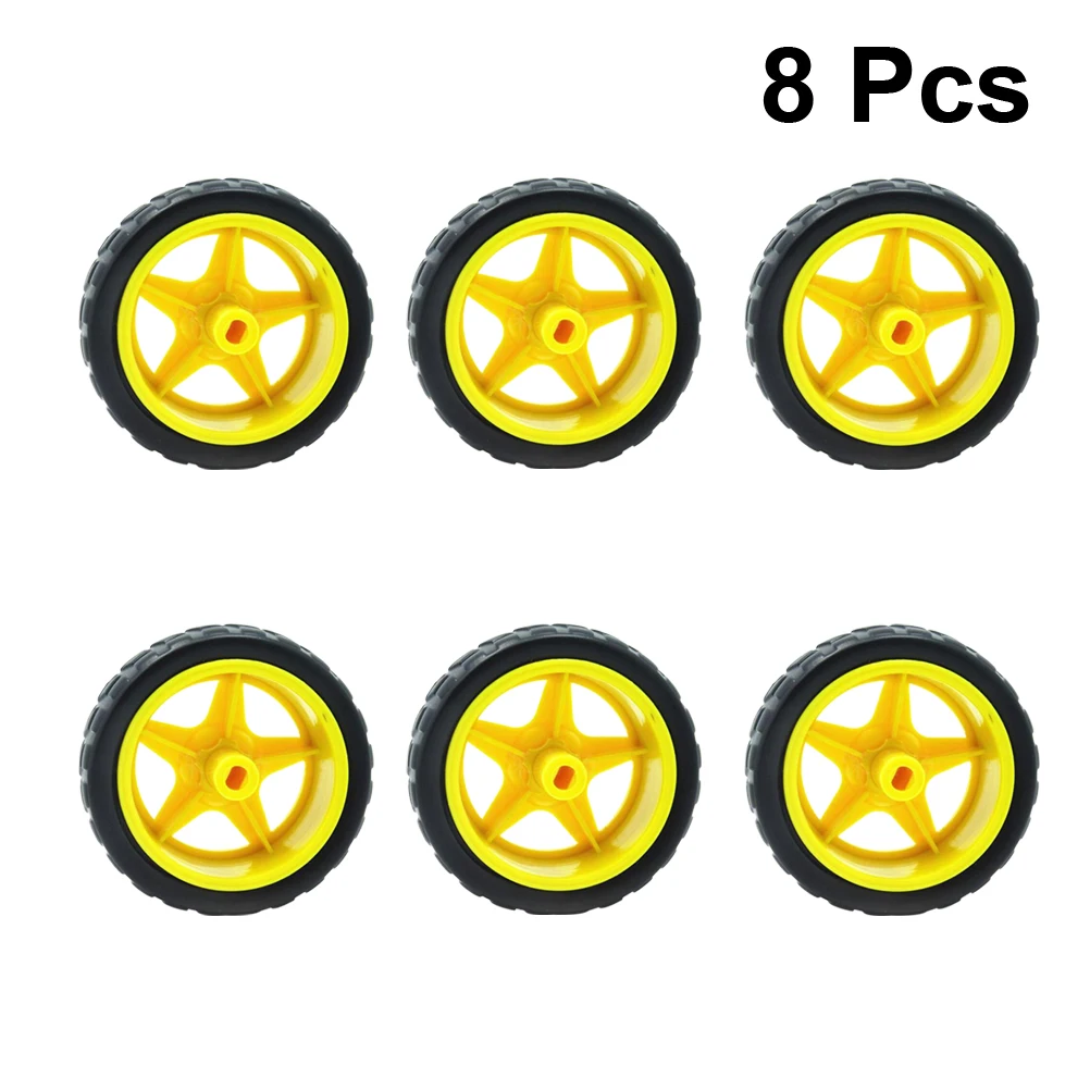 

8 шт. резиновых колес для робототехнического шасси, аксессуары для детских машинок, комплект шин, совместимый с редуктором TT Motor 360