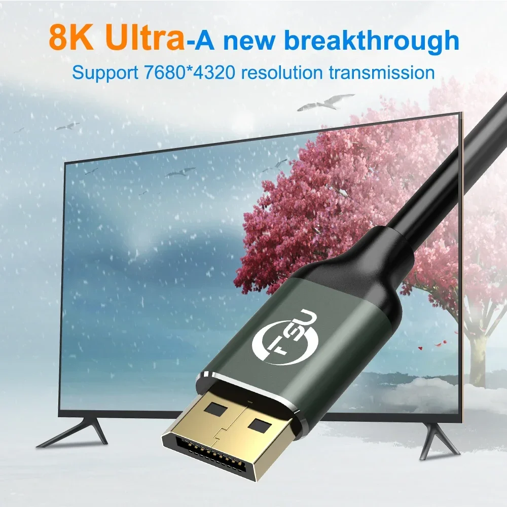 FSU 8K DisplayPort 1.4 Kabel 4K HDR 144Hz 165Hz Display Port Adapter für Video PC Laptop TV DP 1.4 1.2 Display Port 1.2 Kabel