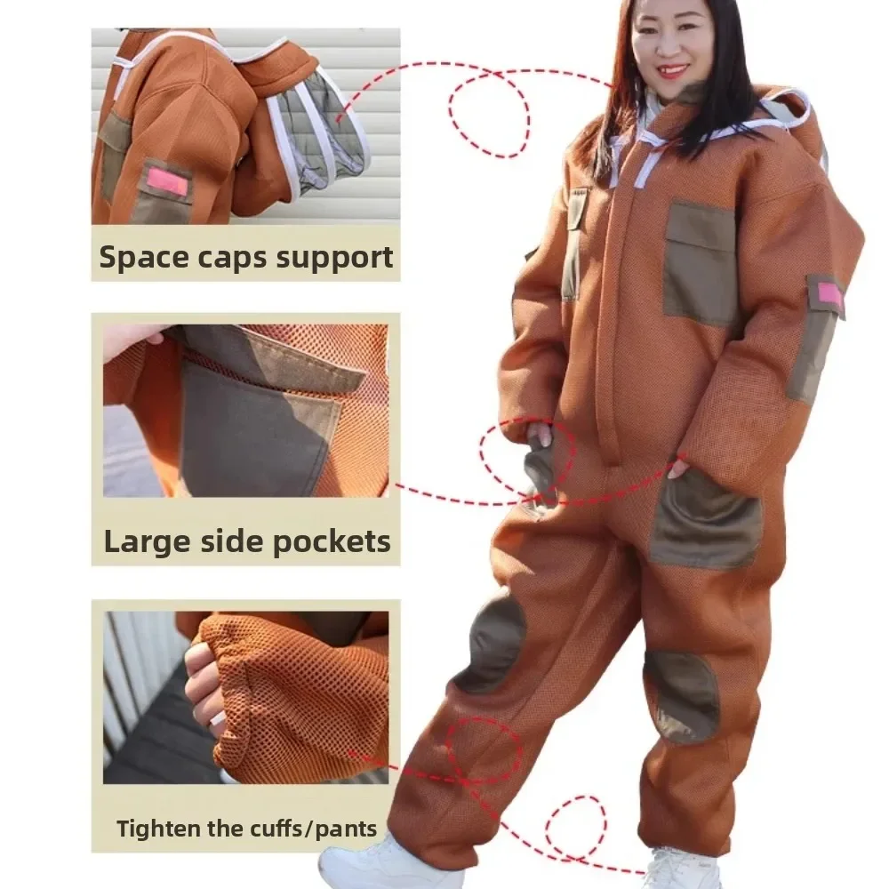 Beekeeping Anti-Bee Clothing Protective Clothing, New 3d Thickened Air Whole Body Conjoined Bee Equipment, Beekeeping Suits