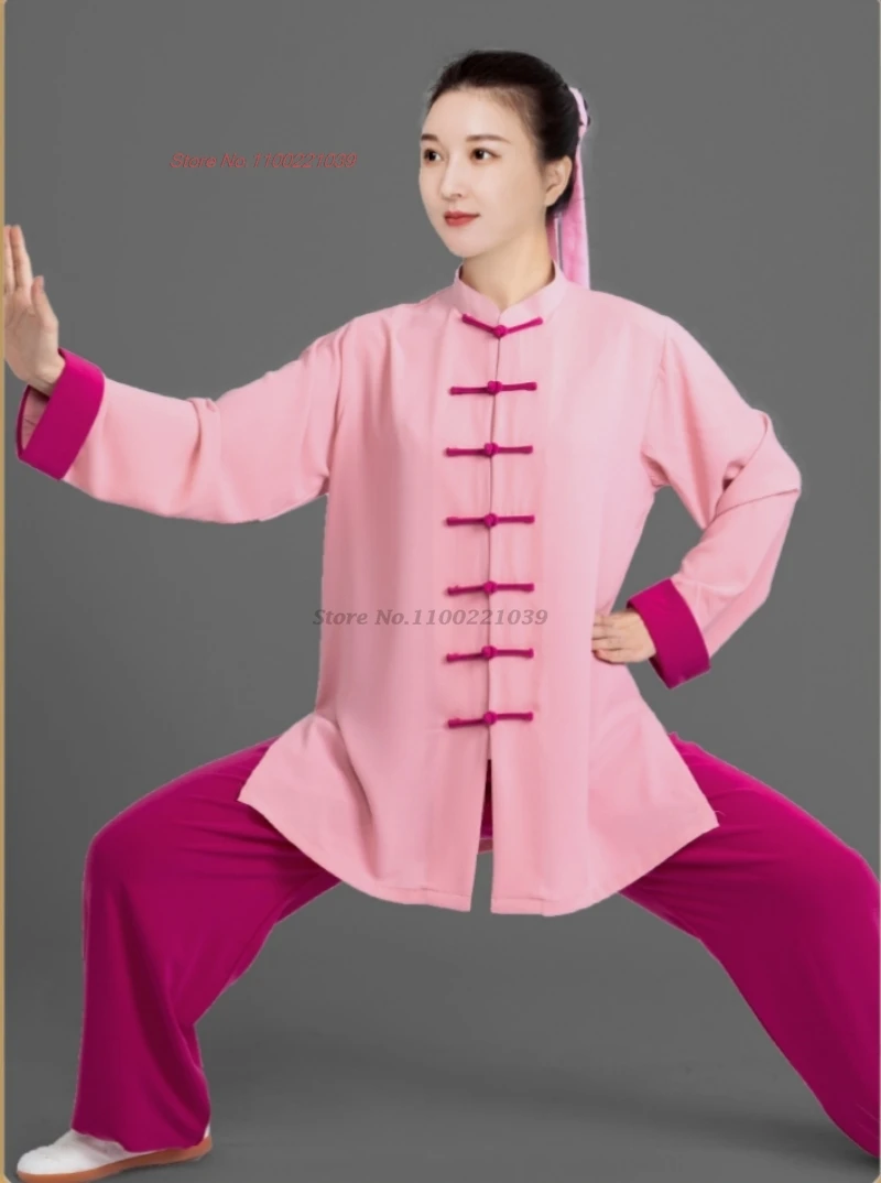 2024 chinese traditional tai chi wushu uniform kungfu wingchun suit sport training morning exercise out walking martial arts set