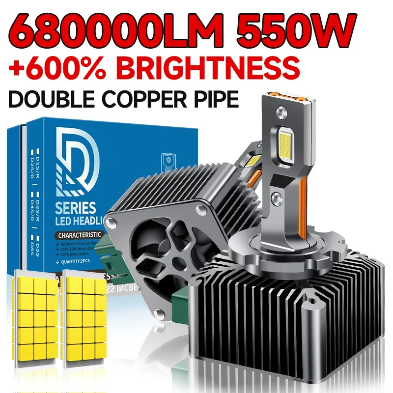 

Светодиодные лампы для фар D-серии D1S D3S, D2R D2S D4R D4S D5S D8S Turbo, 6000K 550W, комплект для замены HID, Plug&Play