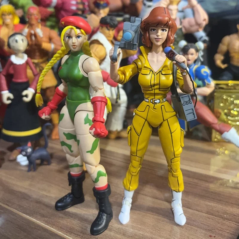 

Подлинная версия Neca 2,0, желтая одежда, женский репортер, Tmnt черепахи, аниме, экшн-фигурка, модель куклы, подарки по индивидуальному заказу, игрушки