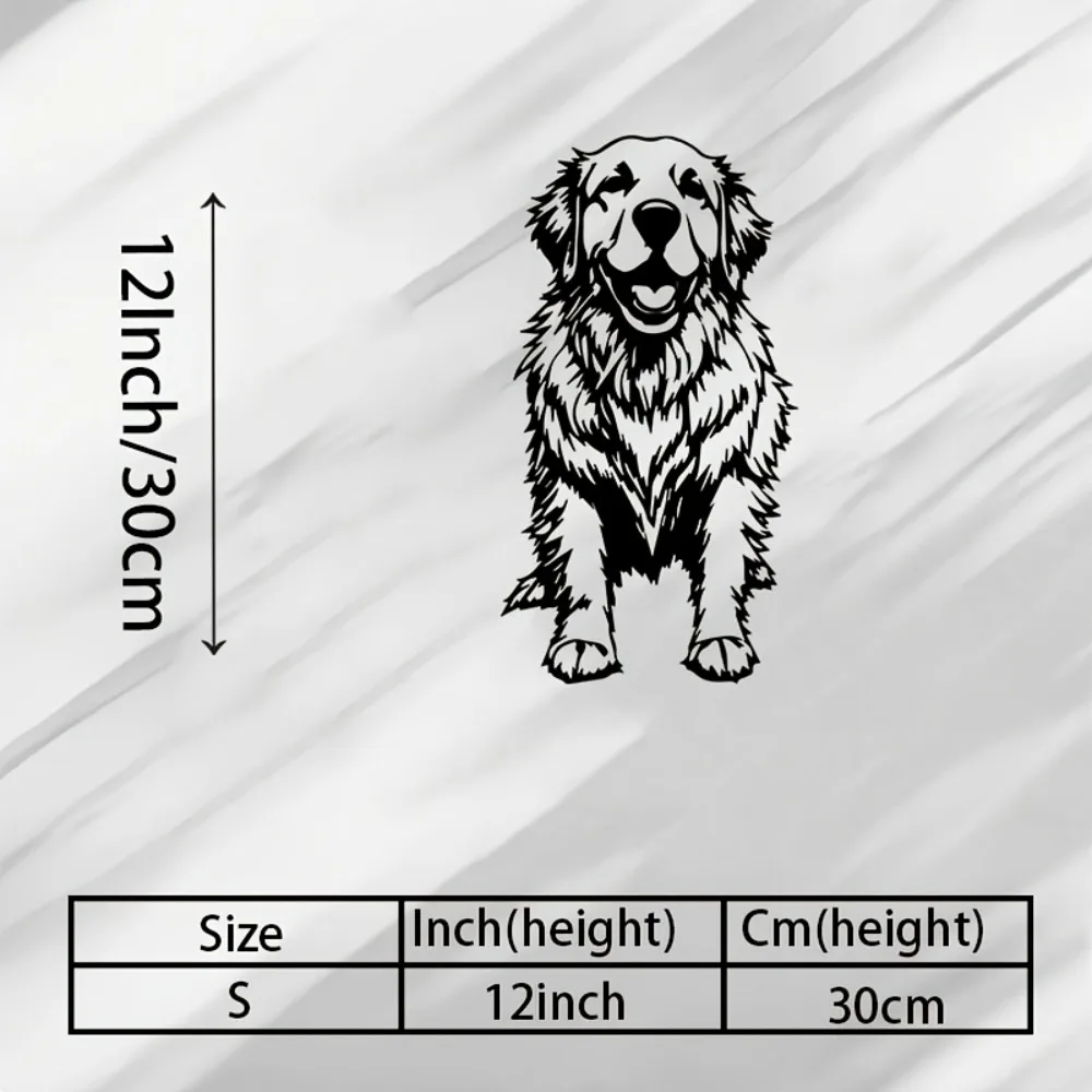 Golden Metal Wall Art Golden Retriever Dog 2D Flat Rustproof Weatherproof Indoor Outdoor Home Garden Decor