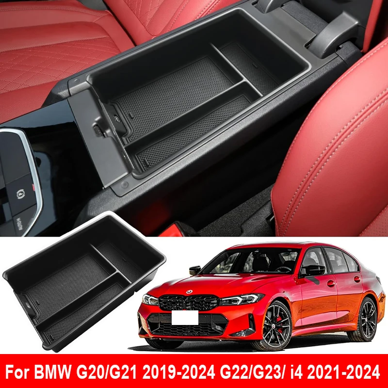 Center Console Armrest Box Storage Organizer For BMW 3 Series G20/G21 2019-2024 4 Series G22/G23/ i4 2021-2024 Car Accessories