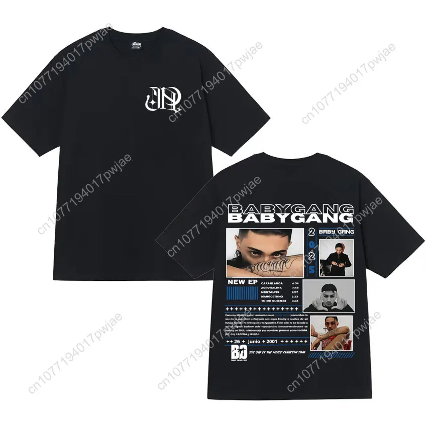 

Rapper Baby Gang 2025 Tour Tee Shirt Mens Harajuku Aesthetic Oversized Short Sleeve T-shirt High Quality Cozy T Shirt Streetwear