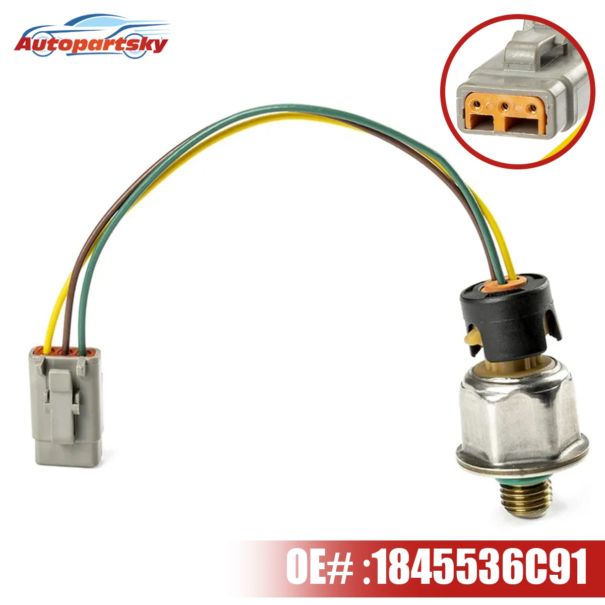 High Quality Injector Pressure Sensor 1845536C91 1845536 3PP6-8 For International Harvester For Maxxforce DT466E DT570 Engines