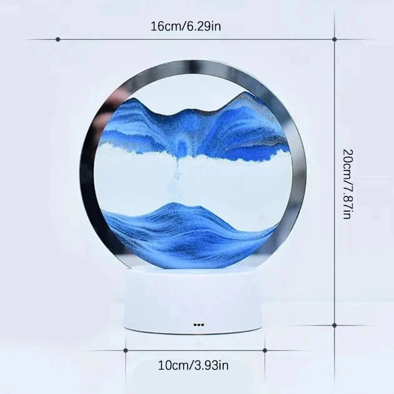  Calm Desk Lights with Moving Sand Picture and Glass Display Use