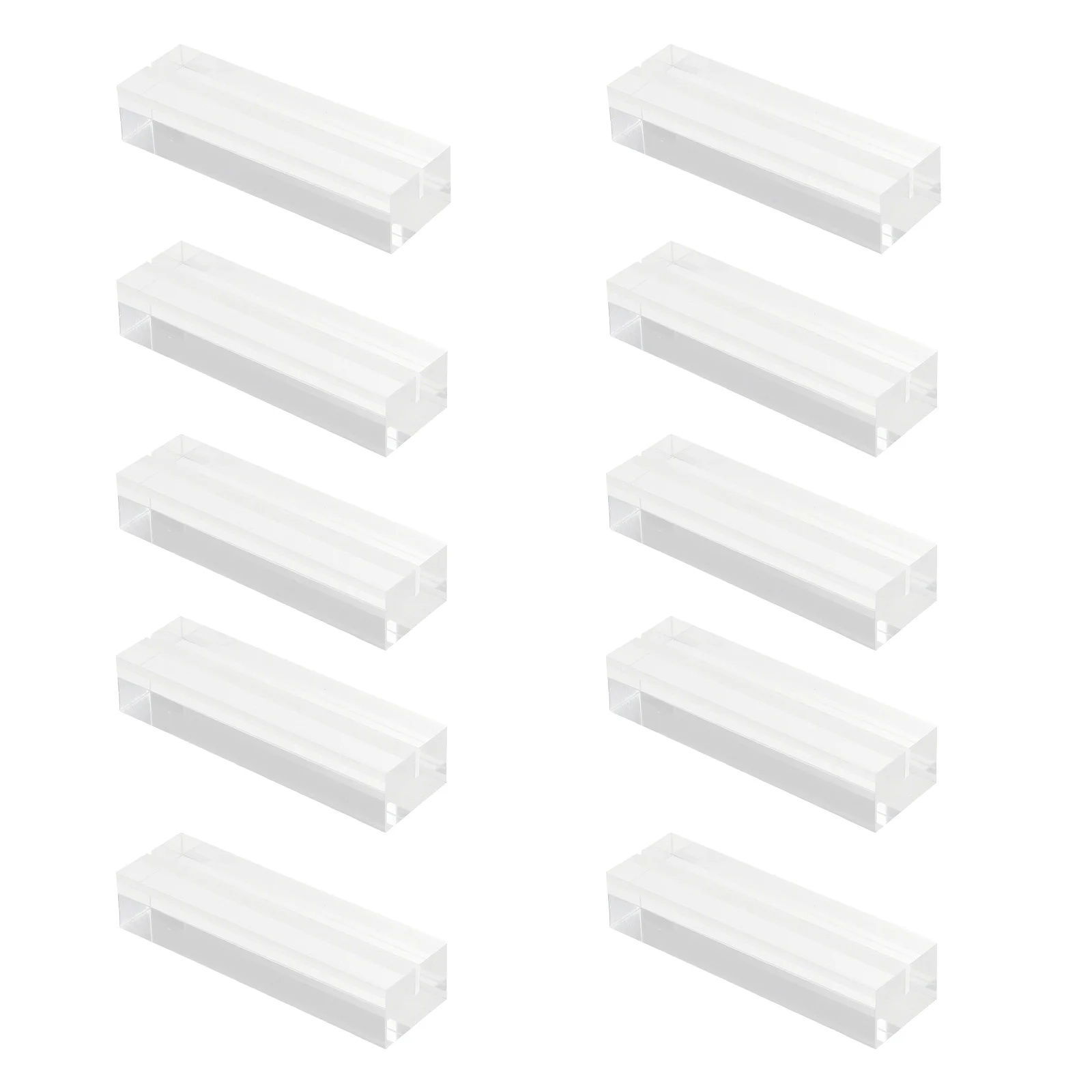 10 Pcs Card Slot Base Office Sign Stand Photo Holder Wedding Clear Acrylic Holders Transparent Postcard