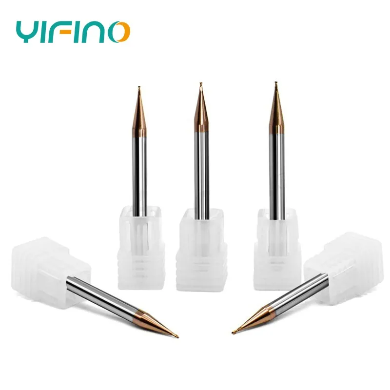 YIFINO Milling Cutter Alloy Coating Tungsten Steel Tool Cnc Maching Small Diameter Endmill Top Face Cutter Kit Milling Machine T