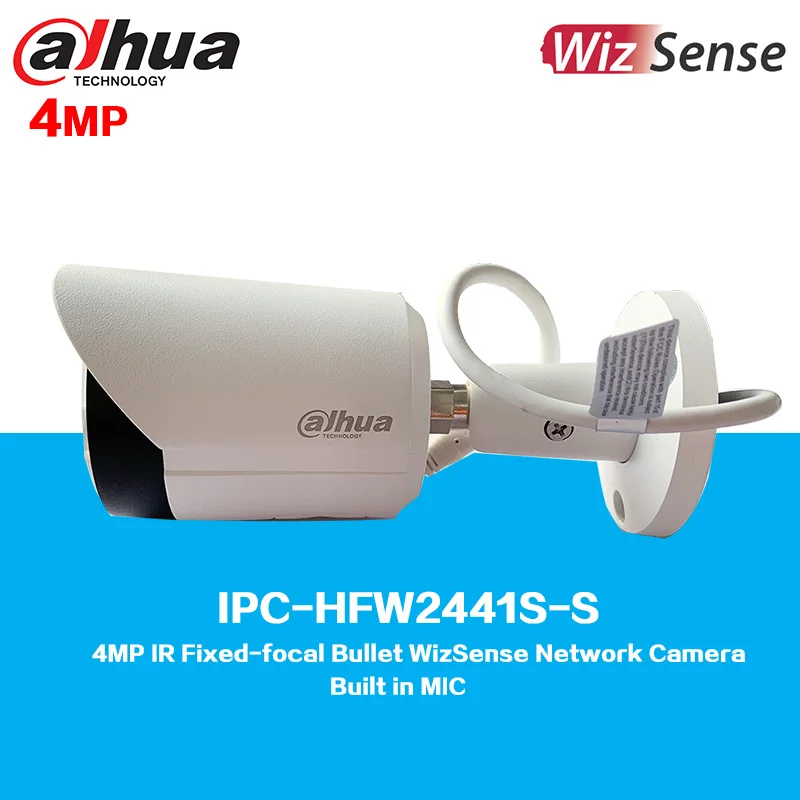 

Dahua 4MP IR фиксированная фокусная цилиндрическая сетевая камера WizSense IPC-HFW2441S-S Встроенный микрофон