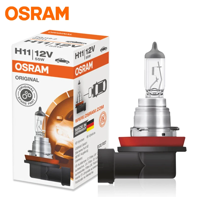 OSRAM Original H11 Car Halogen Headlight 12V 55W 64211 PGJ19-2 Original Line Auto Bulb 3200K Standard Lamp OEM Made In Germany