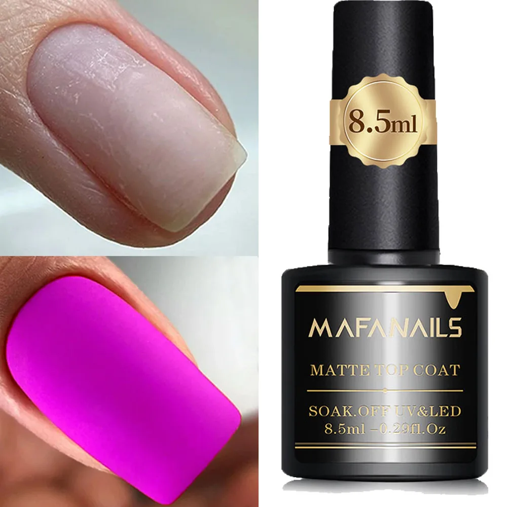 Base e top coat in gel per unghie trasparente opaco da 8,5 ml, gel opaco senza salviette, 1 * gel opaco semi-permanente in bottiglia Soak Off per nail art