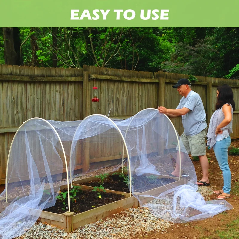 1-Piece Set 98.43x196.85 Inch Mesh Mosquito Net Garden Pest Barrier Elevated Bed Cover for Plant Protection