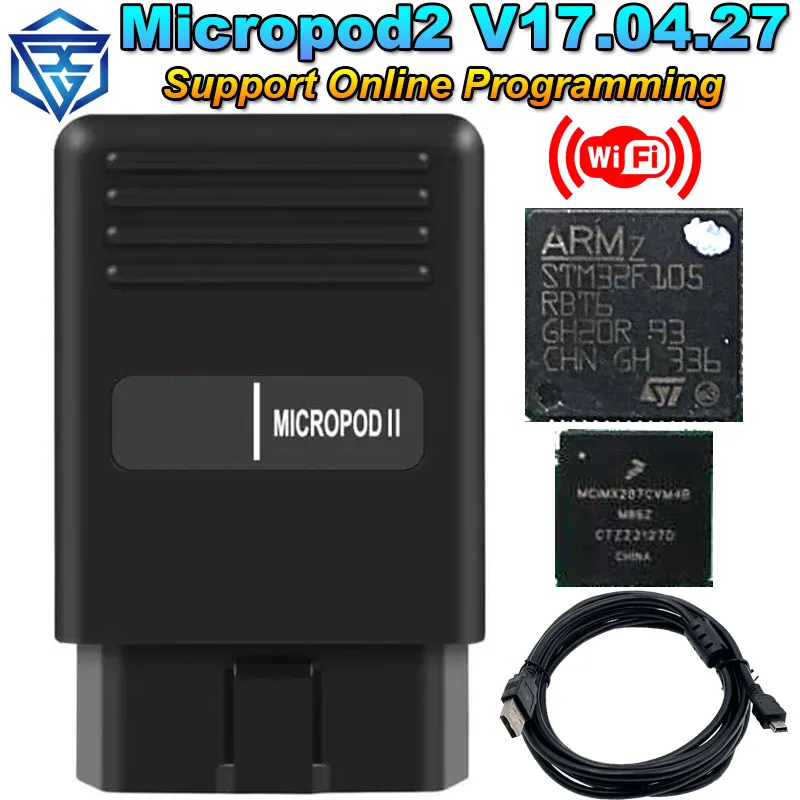 MicroPod2 V17.04.27 MicroPod 2 MicroPod II for Fiat for Chrysler for Dodge For Jeep Diagnostic Tool Support Online Programming