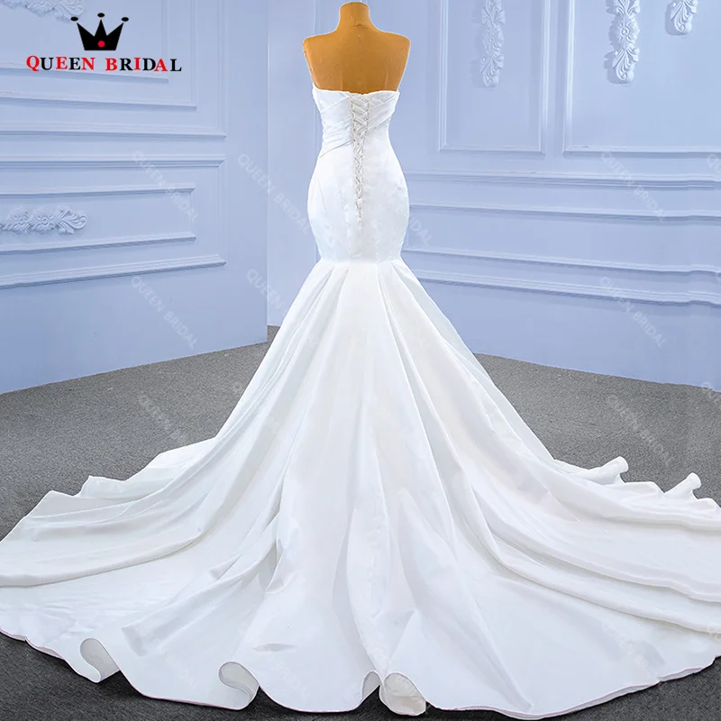 인어 웨딩 원피스 새틴 스트랩리스 민소매 드레스, 2023 robr de mariée en, 우아한 맞춤형 XX38