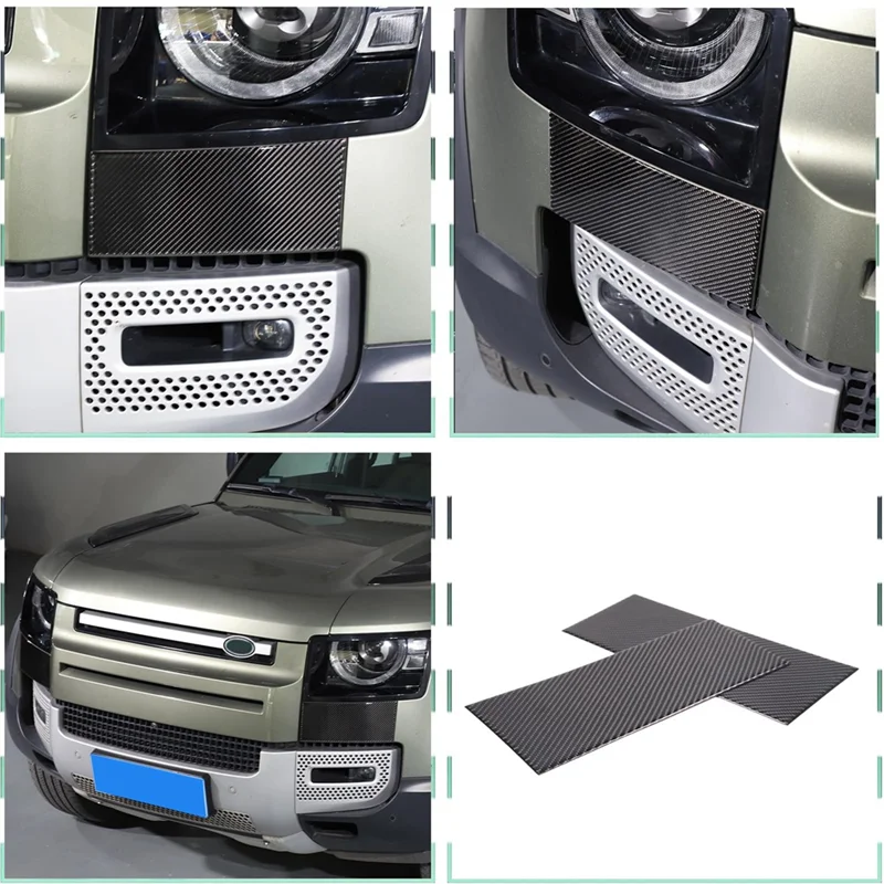 

Carbon Fiber For Land Rover Defender 90 110 130 2020-2024 Headlight Lower Panel Cover Trim Exterior Accessories