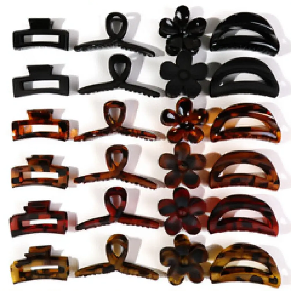 For QIYUE Women Fashion Hair Claw Clip Polka Dot Pattern Korean Style Elegant Shark Clamp Geometric Daily Updo Styling Hairpin