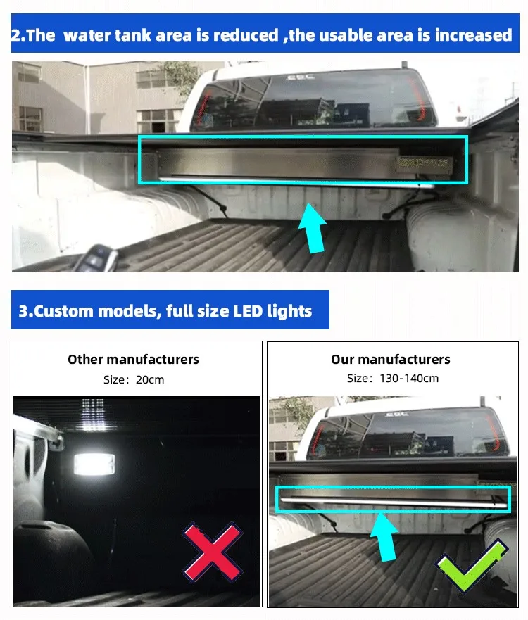 5.5FT Truck Bed Electric Retractable Tonneau Cover for Ford F150 Raptor Toyota Tundra 2011-2022 Crew Cab Car Accessories