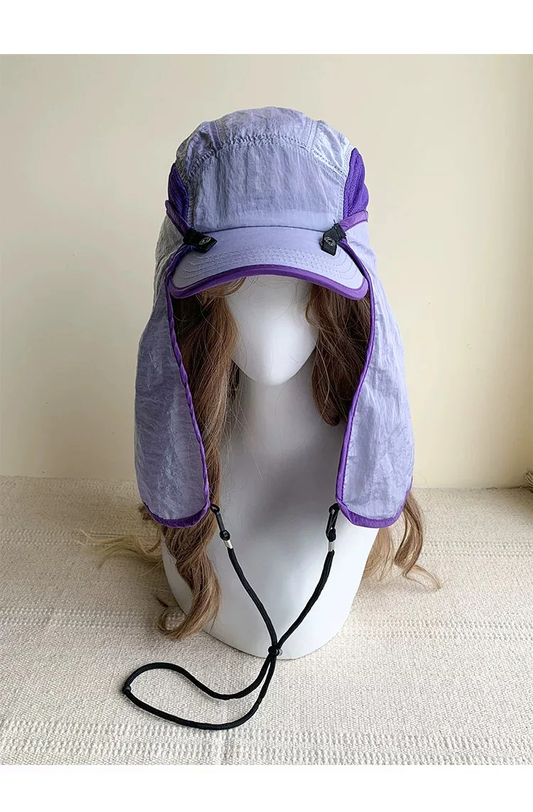 Detachable Neck Flap Quick Dry Baseball Cap Unisex Outdoor Hiking Fishing UV Protection Neck Cover Sun Hat